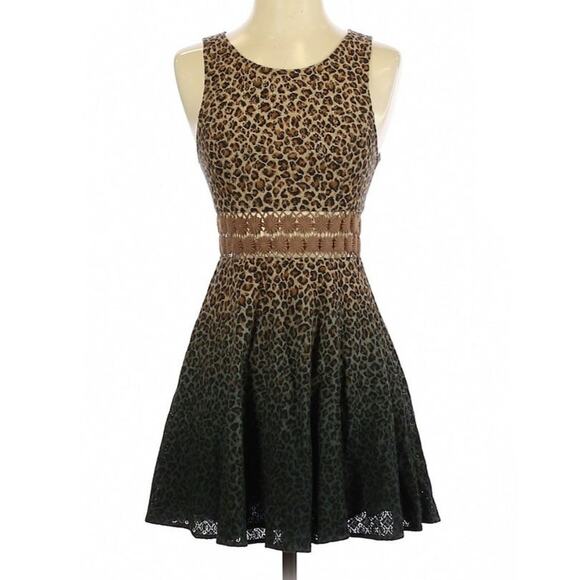 Free People Ombre Leopard Cheetah Daisy Chain Dress - Picture 2 of 6